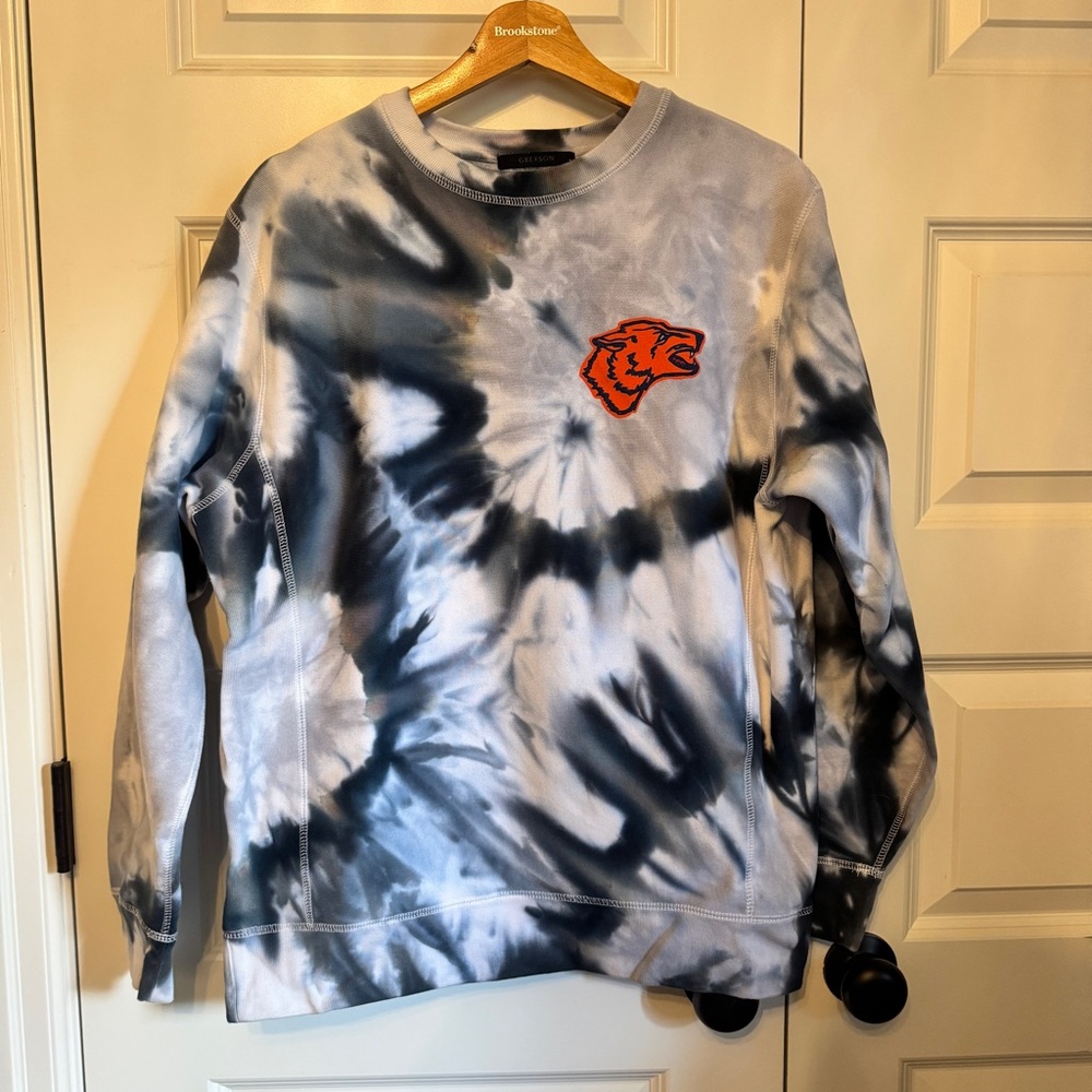 Heavyweight Cotton Tie-Dye Crewneck Sweater Pullover Streetwear Size M